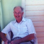 John Flann on his deck behind his house, Smithfeild, UT