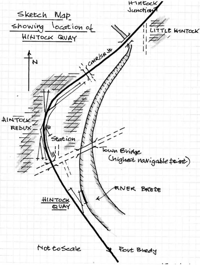 Sketch Map Showing Location of Hintock Town Quay